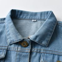 Children's Jacket Distressed Cardigan Denim Short Long Sleeve Lapel Clothing Baby Wholesale main image 3