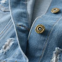 Children's Jacket Distressed Cardigan Denim Short Long Sleeve Lapel Clothing Baby Wholesale main image 5