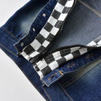 New Children's Denim Checkerboard Hooded Blue Cotton Denim Long-sleeved Jacket main image 4