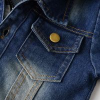 New Children's Denim Checkerboard Hooded Blue Cotton Denim Long-sleeved Jacket main image 5