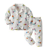 Autumn Long-sleeved Cartoon Printed Double-sided Yarn Baby Cotton Pajamas Set main image 5