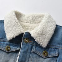 Children's Imitation Lamb Wool Lining Denim Jacket Fashionable Thick Denim Top main image 3
