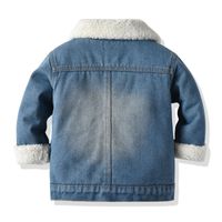 Children's Imitation Lamb Wool Lining Denim Jacket Fashionable Thick Denim Top main image 6