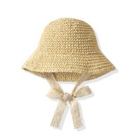 Princess Bubble Short-sleeved Cotton Dress Sunshade Lace Straw Hat Two-piece main image 6