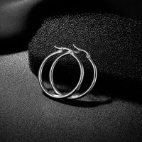Classic Style Titanium Steel Hypoallergenic Circle Earrings main image 5