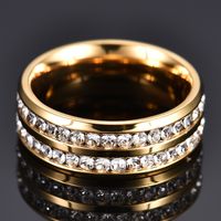 Fashion Titanium Steel Rhinestone Hypoallergenic Ring Wholesale Jewelry main image 4
