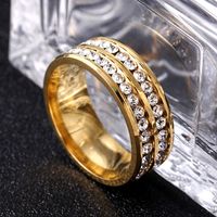 Fashion Titanium Steel Rhinestone Hypoallergenic Ring Wholesale Jewelry main image 1