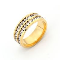 Fashion Titanium Steel Rhinestone Hypoallergenic Ring Wholesale Jewelry main image 6