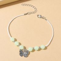 Korean Version Of Simple Butterfly Creative Luminous Bead Anklet main image 2
