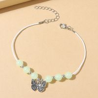 Korean Version Of Simple Butterfly Creative Luminous Bead Anklet sku image 1