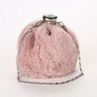 Cross-border New Arrival Fluff Bucket Bag Wine Bottle Plush Dinner Bag Women's Chain Coin Purse Factory Direct Sales sku image 3