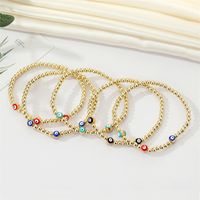 Retro Ethnic Style Eye Golden Bead Bracelet Bracelet Turkish Devil Eye Bracelet Female main image 1