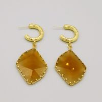 Retro Geometric Crystal Earrings Fashion Pendant Earrings Ear Hooks main image 2