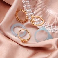 New Creative Simple Snake Butterfly Ring 5-piece Set main image 4