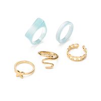 New Creative Simple Snake Butterfly Ring 5-piece Set main image 6