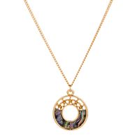 Fashion Trend Irregular Round Hollow Natural Color Abalone Necklace Female main image 6