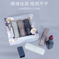 Morandi Color Matte Lipstick Set Autumn And Winter Ruby Red Caramel Brown White Lipstick Set main image 3