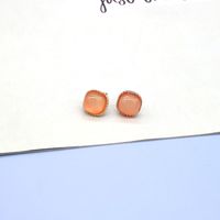 European Retro Simple Resin Geometric Fashion Four-leaf Clover Round Drop Earrings sku image 1
