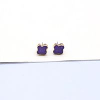 European Retro Simple Resin Geometric Fashion Four-leaf Clover Round Drop Earrings sku image 7