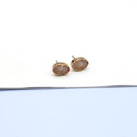 European Retro Simple Resin Geometric Fashion Four-leaf Clover Round Drop Earrings sku image 12