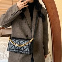 Autumn And Winter Retro Solid Color Rhombus Messenger Bag main image 3