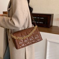 Autumn And Winter Retro Solid Color Rhombus Messenger Bag main image 4