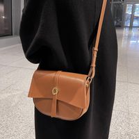 New Casual Solid Color Saddle Underarm Bag main image 3