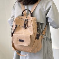 Retro British Soft Leather Shoulder Bag Female Bag  New Large-capacity Backpack main image 3