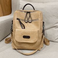 Retro British Soft Leather Shoulder Bag Female Bag  New Large-capacity Backpack main image 4