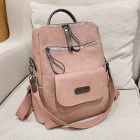 Retro British Soft Leather Shoulder Bag Female Bag  New Large-capacity Backpack main image 5