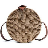 Summer Straw Woven Bag Small Bag 2021 New Trendy Woven One-shoulder Small Round Bag main image 6