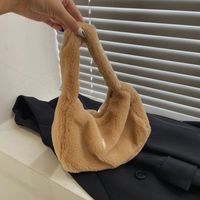 New Autumn And Winter Simple Solid Color Plush Bag sku image 4