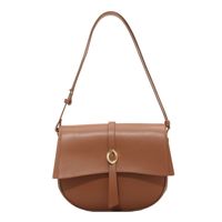 New Casual Solid Color Saddle Underarm Bag sku image 3