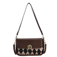 Autumn And Winter Flip Plaid Shoulder Messenger Bag sku image 2