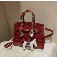 Autumn And Winter Bags 2021 New Bags Female Bags Crocodile Pattern Portable Bag sku image 16