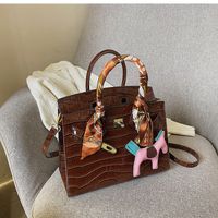 Autumn And Winter Bags 2021 New Bags Female Bags Crocodile Pattern Portable Bag sku image 2