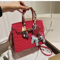 Autumn And Winter Bags 2021 New Bags Female Bags Crocodile Pattern Portable Bag sku image 3