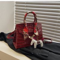 Autumn And Winter Bags 2021 New Bags Female Bags Crocodile Pattern Portable Bag sku image 8