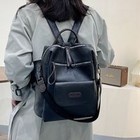 Retro British Soft Leather Shoulder Bag Female Bag  New Large-capacity Backpack sku image 1