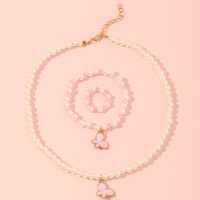 Korean Style Butterfly Pearl Necklace Bracelet Ring main image 5