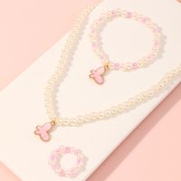 Korean Style Butterfly Pearl Necklace Bracelet Ring main image 6