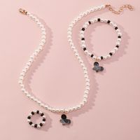 Korean Style Butterfly Pearl Necklace Bracelet Ring main image 9