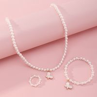 Korean Style Butterfly Pearl Necklace Bracelet Ring main image 11