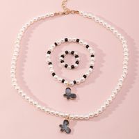 Korean Style Butterfly Pearl Necklace Bracelet Ring sku image 2