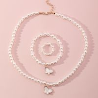 Korean Style Butterfly Pearl Necklace Bracelet Ring sku image 3