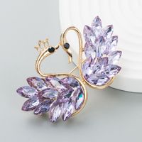 Fashion Exquisite Shiny Crystal Swan Alloy Brooch Female Simple Brooch Accessories sku image 1