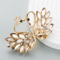 Fashion Exquisite Shiny Crystal Swan Alloy Brooch Female Simple Brooch Accessories sku image 2