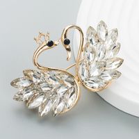 Fashion Exquisite Shiny Crystal Swan Alloy Brooch Female Simple Brooch Accessories sku image 4