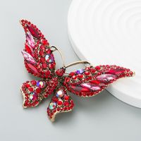 Retro New Crystal Rhinestone Butterfly Brooch Fashion Animal Insect Lady Brooch main image 6