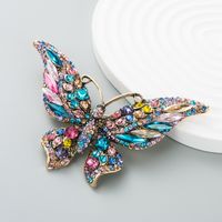 Retro New Crystal Rhinestone Butterfly Brooch Fashion Animal Insect Lady Brooch sku image 1